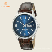 Men′s Day/Date Function Dial Leather Strap Watch 72505
